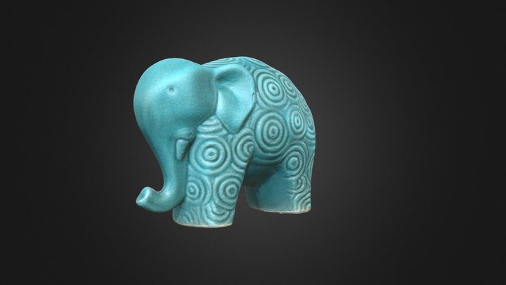 Mystical Turquoise Elephant 3D Model