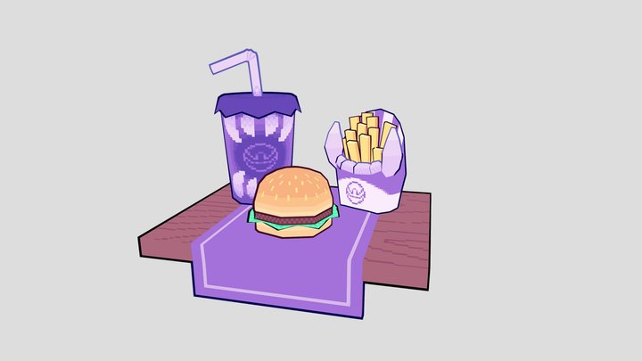 Howlin' Hungry's Combo Meal 3D Model