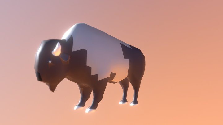 Lowpoly Bison 3D Model