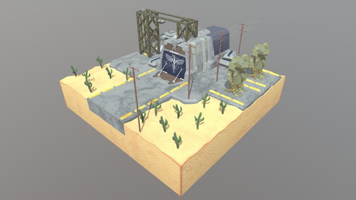 Military base with mechs (WIP) 3D Model