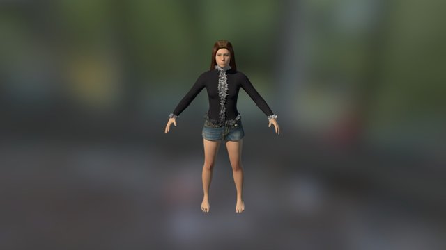 Brown Top + Mini Skirt 3D Model