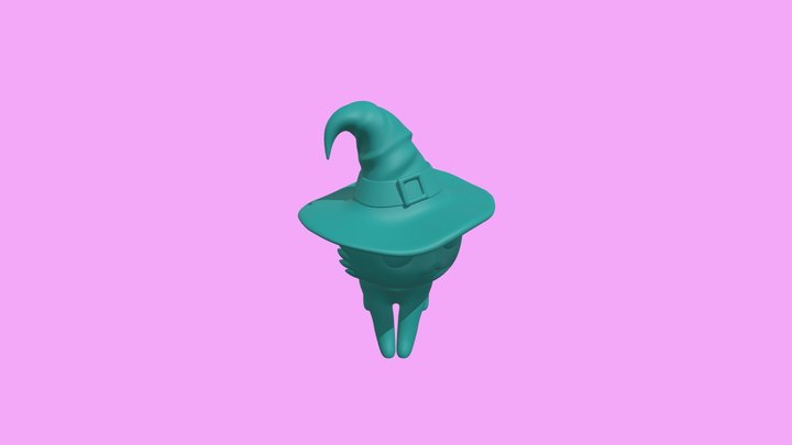 Kitty_ Witch_ Solid 3D Model