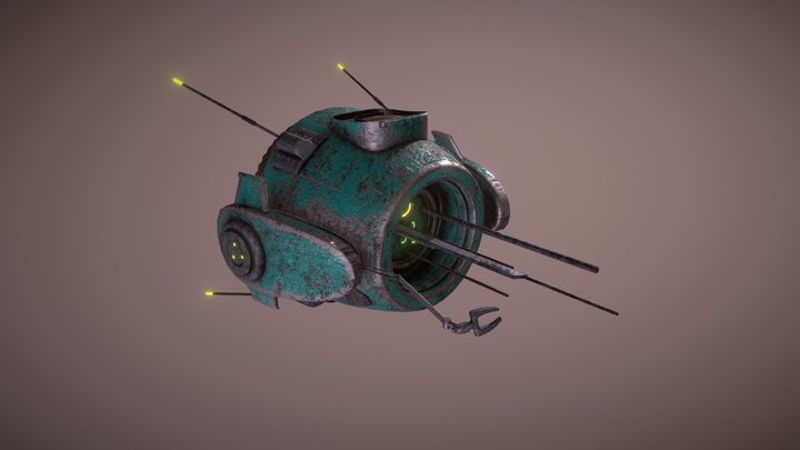 Retro Satellite 3D Model