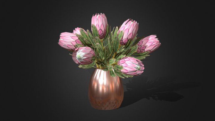 Protea Bouquet 3D Model