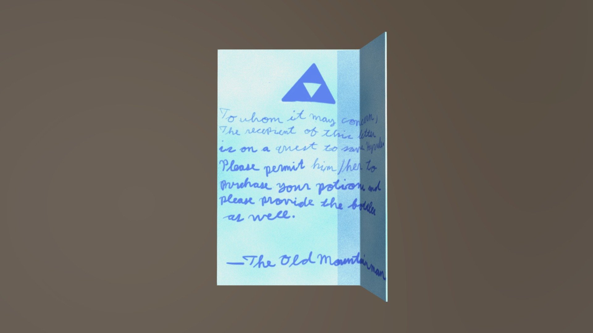 Zelda 1 Letter