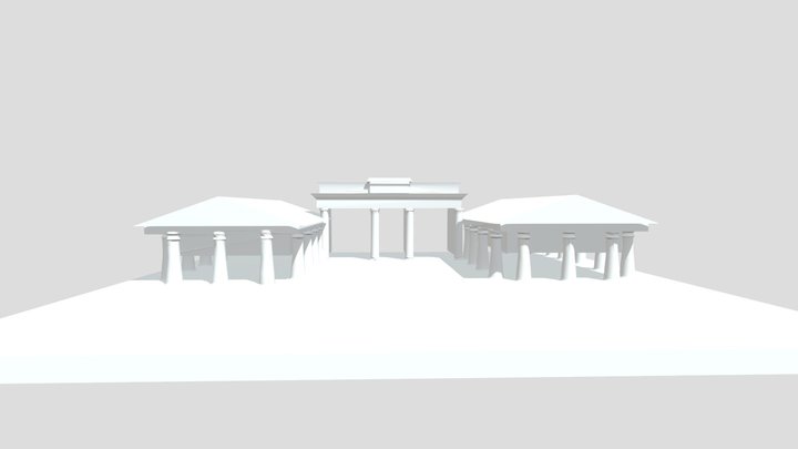 Brandenburg Gate (low poly) 3D Model
