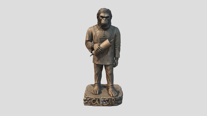 Ape Monument in Park 3D Model