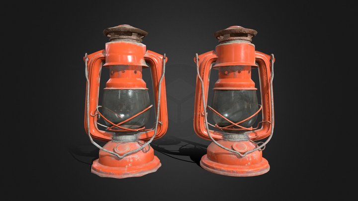 Oil Lantern (Low poly & High poly) 3D Model