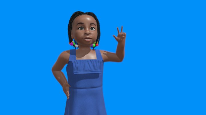 Young African Girl 3D Model