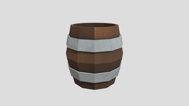 Low Poly Barrel 3D Model