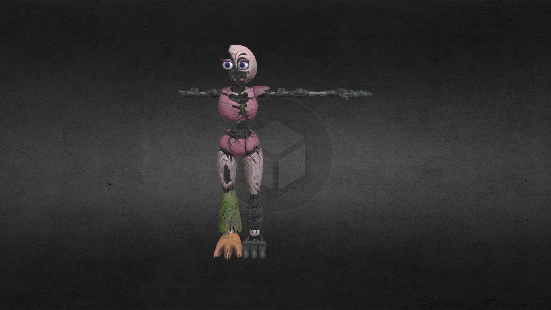 Broken Chica Dlc Fnaf Ruin {OFFICIAL} - Download Free 3D model by