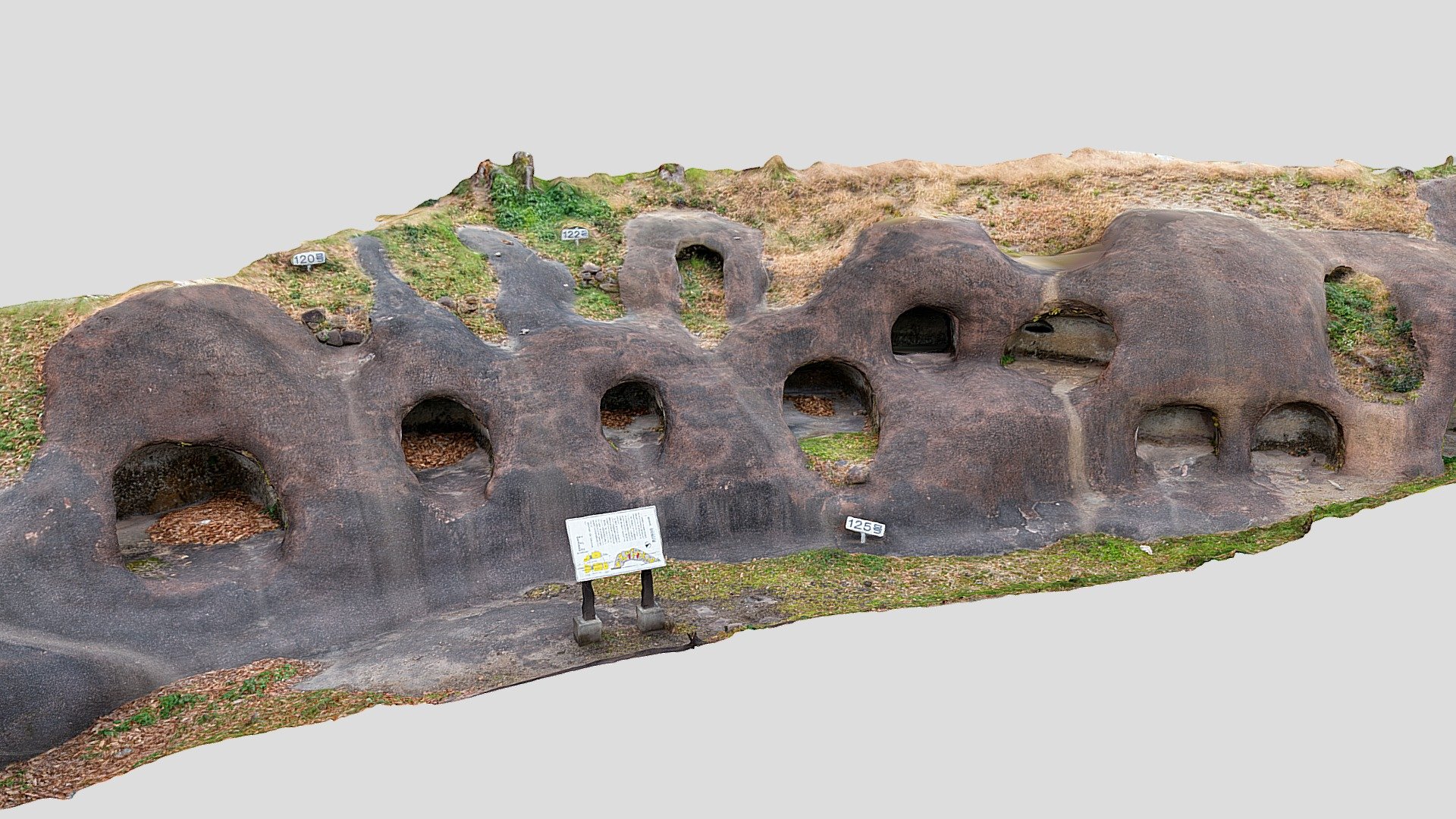 柏谷横穴群 3D model of Kashiya cave tomb — Sketchfab embed 3D viewer