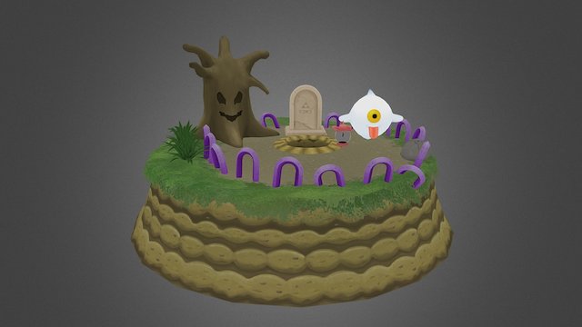 Yoll Graveyard Diorama 3D Model