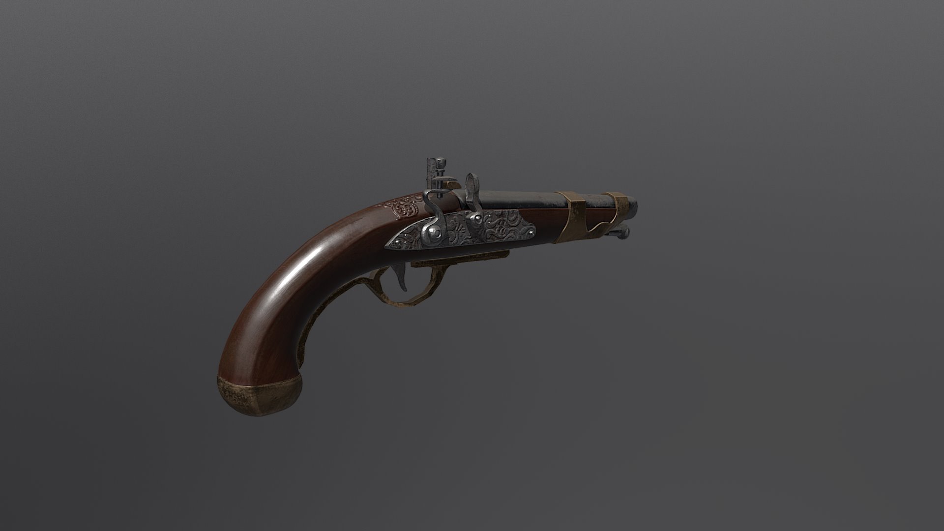 Flintlock Pistol - 3D model by Baustin93 [f41f655] - Sketchfab