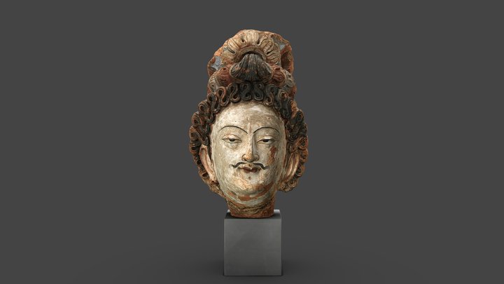 Kopf eines Bodhisattva, China, 5./6. Jh. 3D Model