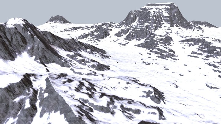 Snow Landscape 3D Model