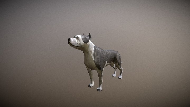 Low poly Staff Dog in blender