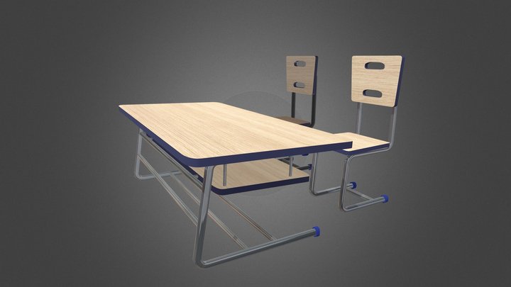 School_Table_and_Chair – Free 3D Model STL
