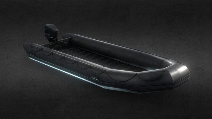Inflatable boat game ready PBR 3D Model