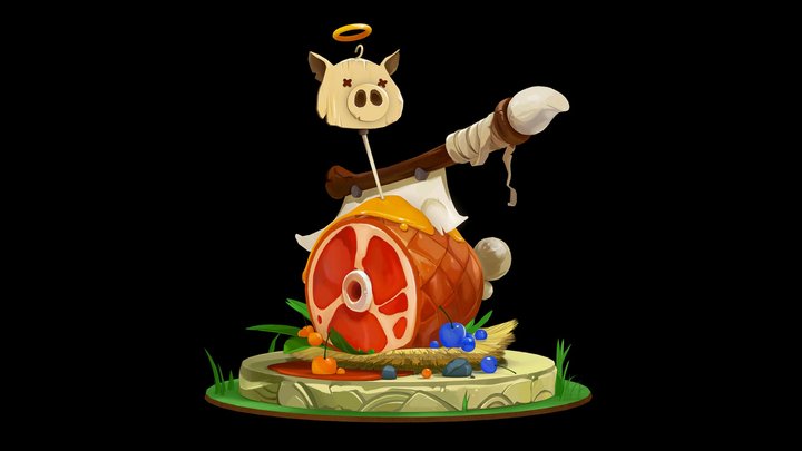 Golden Pig 3D Model