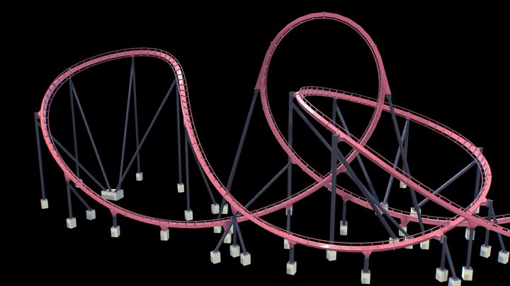 Georgia Scorcher - B&M Standup Coaster 3D Model