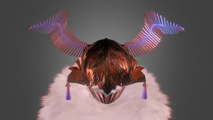 The Poodle Moth knight's helmet 3D Model