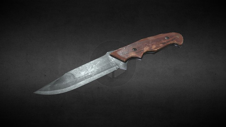 Lowpoly combat knife 3D Model