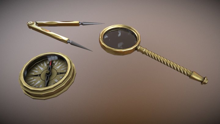 Victorian Study Props 3D Model