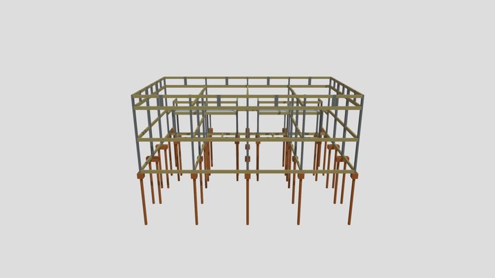 Projeto Estrutural de salas comerciais H-E 3D Model