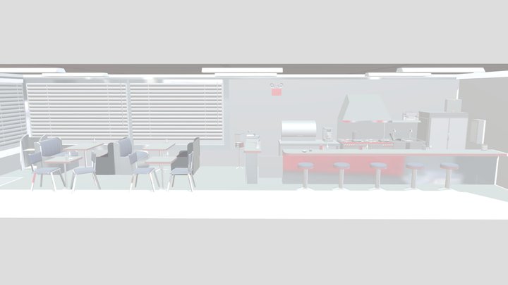 Old Style American Diner 3D Model