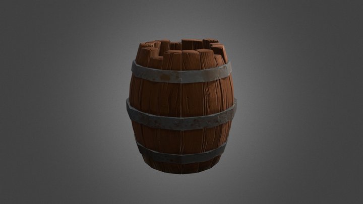 Stylized Barrel - Dungeon Kitbash 3D Model
