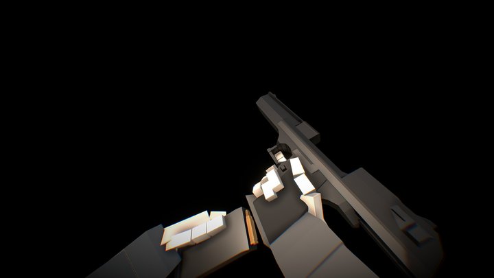 Desert Eagle Reload Animation 3D Model