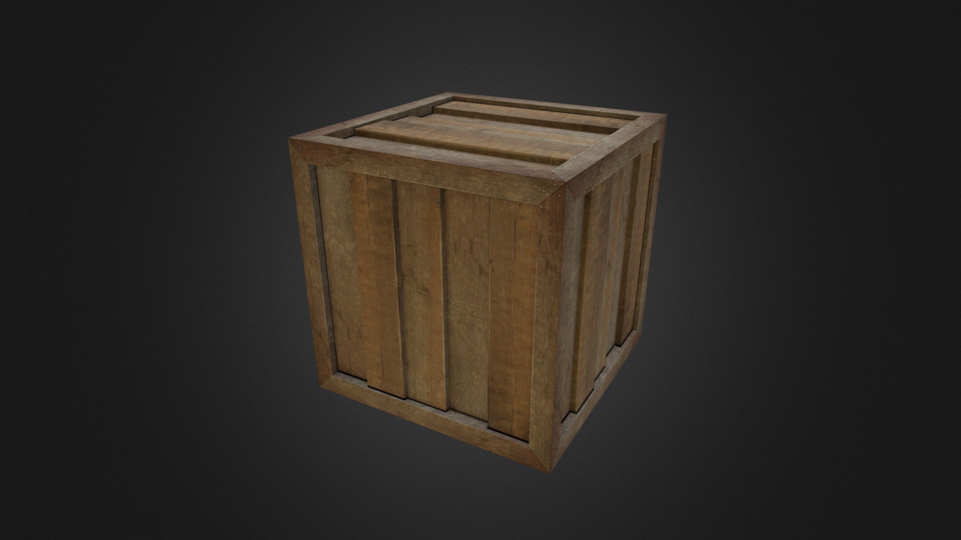 Detailed wooden crate
