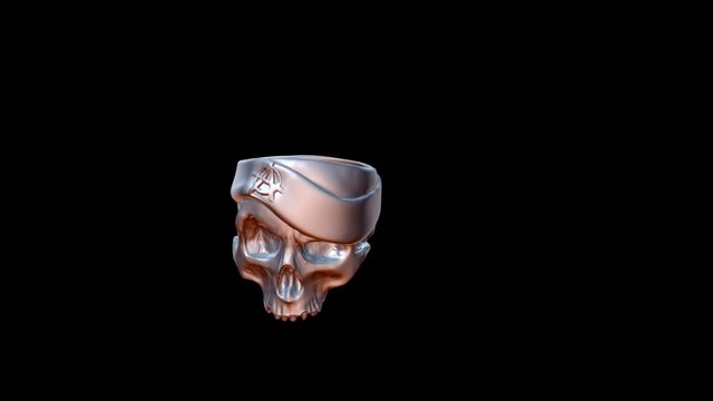 Realistic Skull Ring 3D print model 3D Model