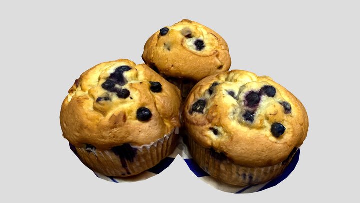 Day 020: Blueberry Muffin 3D Model
