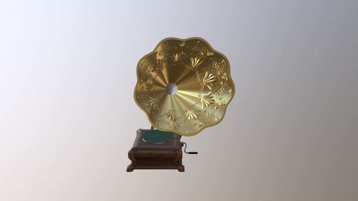 Stylised Gramophone 3D Model