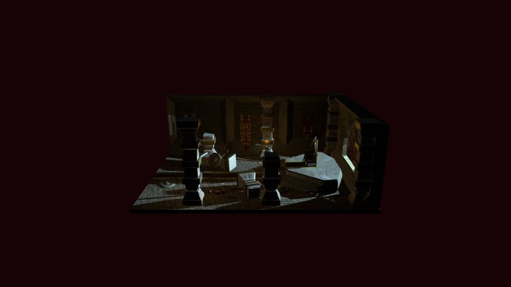 Environment - Ruined Throne Room 3D Model