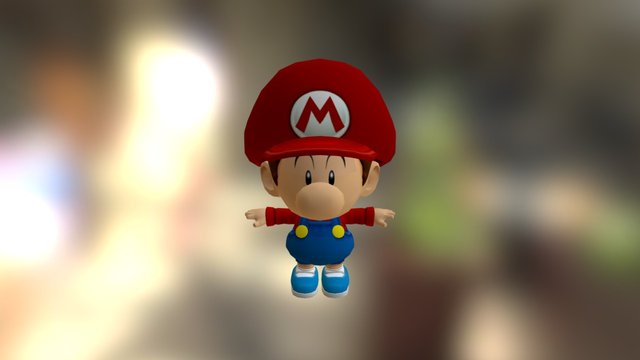 Wii - Mario Super Sluggers - Baby Mario 3D Model