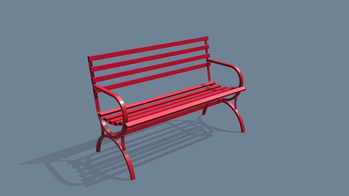 Red Bench 3D Model