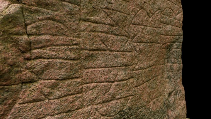 Runestone with Curse - Glavendrup 3D Model
