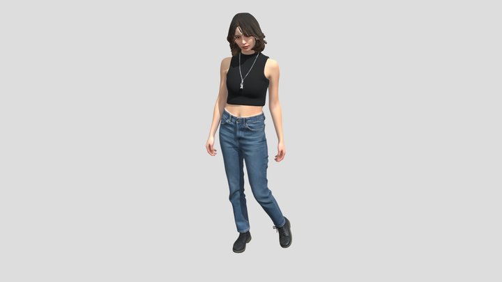 Denim and Black Crop Top – Modèle 3D gratuit STL