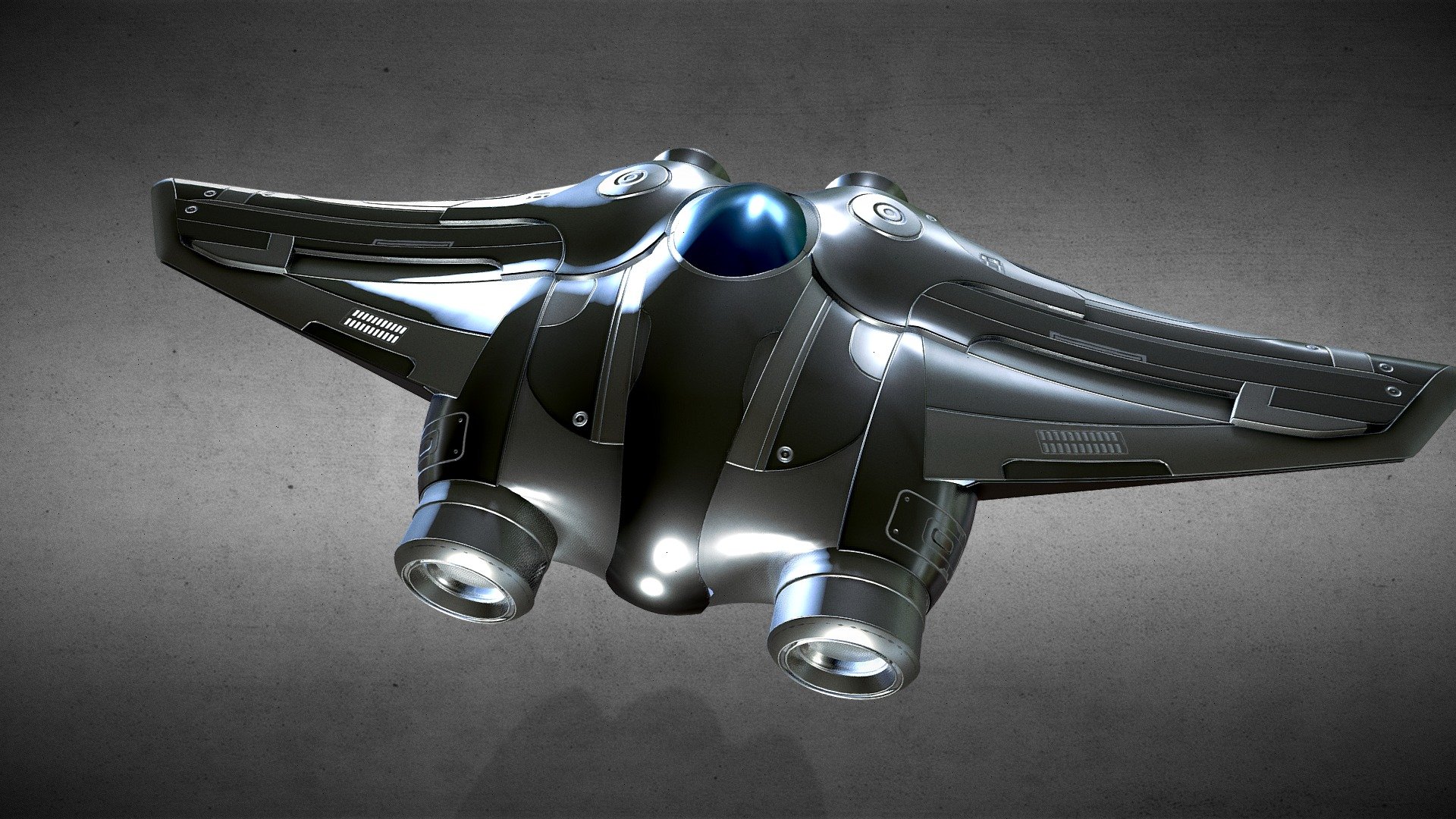 Stealth Stingray Sci-Fi Jet, Spaceship - 3D model by mgfxer [f436dbb ...