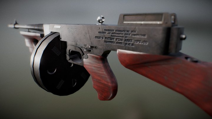 M1928 Thompson Submachine Gun - Updated 3D Model
