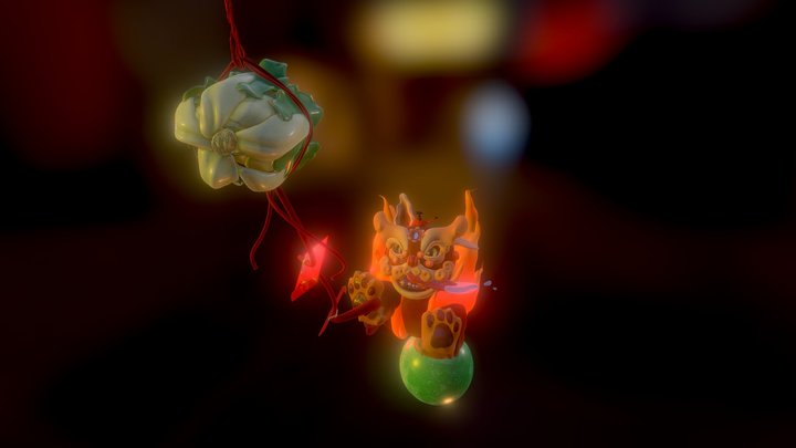 Lion Dog 3D Model