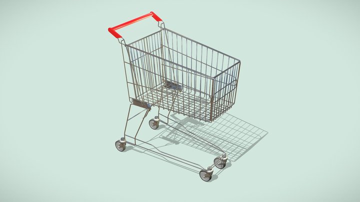 Supermarket Shopping Cart 3D Model