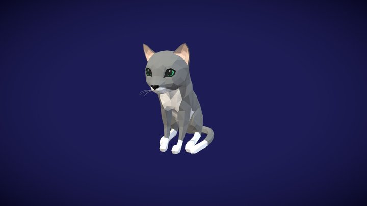 Low Poly Cat 3D Model