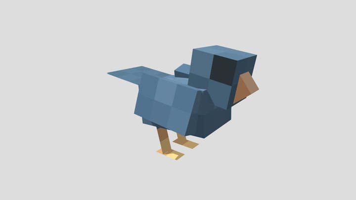 Small minecraft style Bird 3D Model