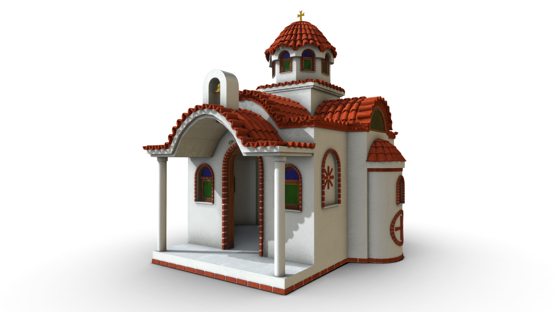 3D model Portable chapel - This is a 3D model of the Portable chapel. The 3D model is about a small white building.
