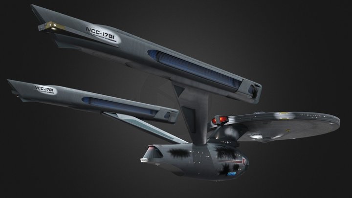USS Enterprise Refit Battle Damage 3D Model