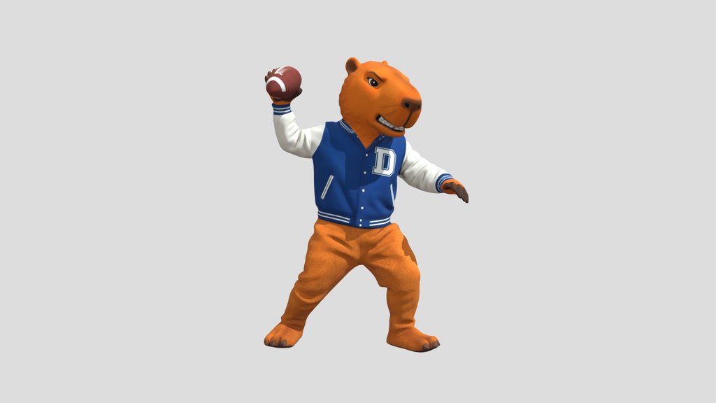 Quarterback Capybara Mascot